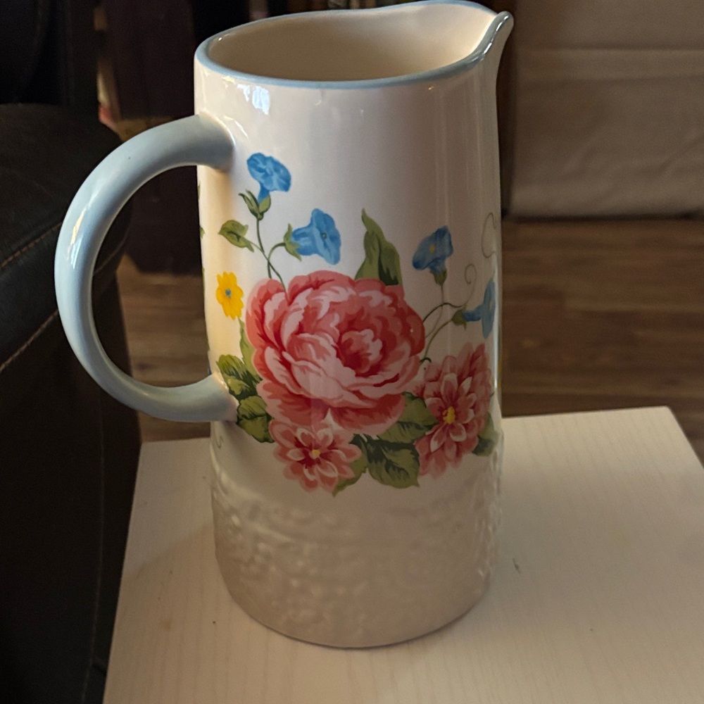 Floral Ceramic Pitcher